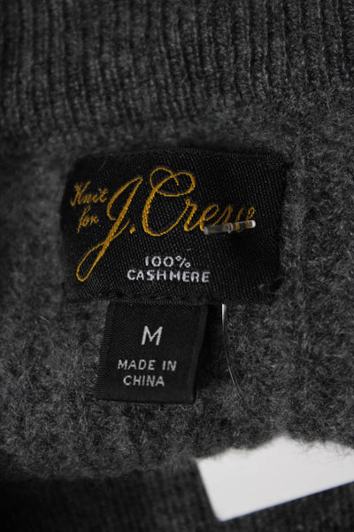 J Crew Mens Gray Cashmere Pullover Sweater High Neck Long Sleeve Size M