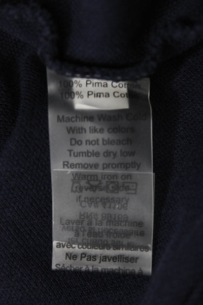 ATM Mens Blue Collared Short Sleeve Pima Cotton T-Shirt Size M