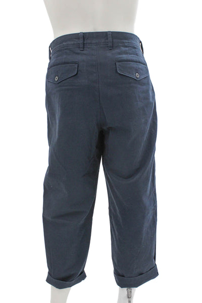 J Crew Mens Chino Pants Blue 100% Cotton Button Casual Size 33