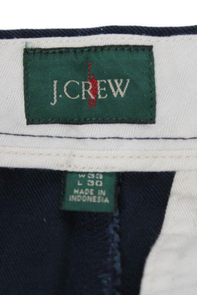 J Crew Mens Chino Pants Blue 100% Cotton Button Casual Size 33