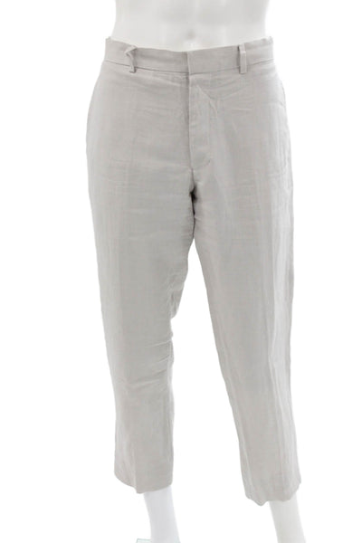 Club Monaco Mens Gray Linen Cropped Pants Size 32