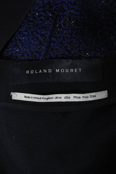 Roland Mouret Women Sheath Party Dress Blue One Shoulder Knee Length Zip Size 6