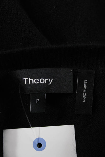 Theory Women Black Cashmere V-Neck Cardigan 3/4 Sleeve Size XS Petite