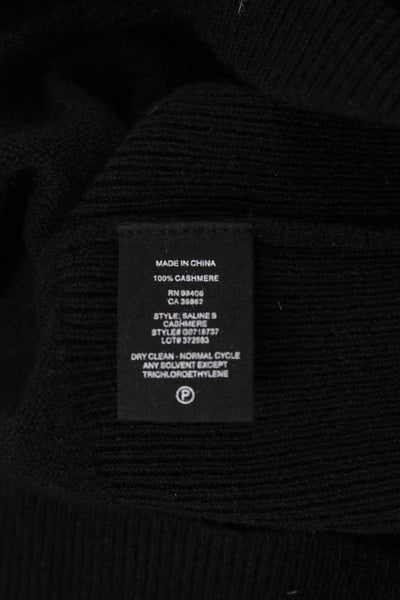 Theory Women Black Cashmere V-Neck Cardigan 3/4 Sleeve Size XS Petite
