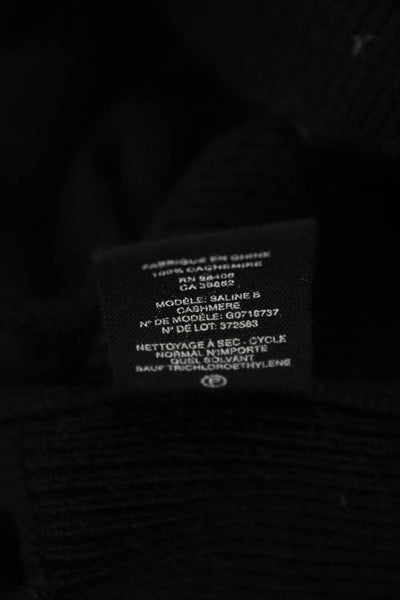 Theory Women Black Cashmere V-Neck Cardigan 3/4 Sleeve Size XS Petite