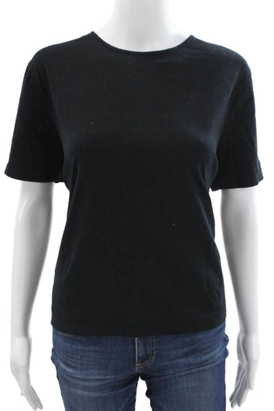 St. John Sport By Marie Gray Womens Black Crew Neck T Shirt Size L