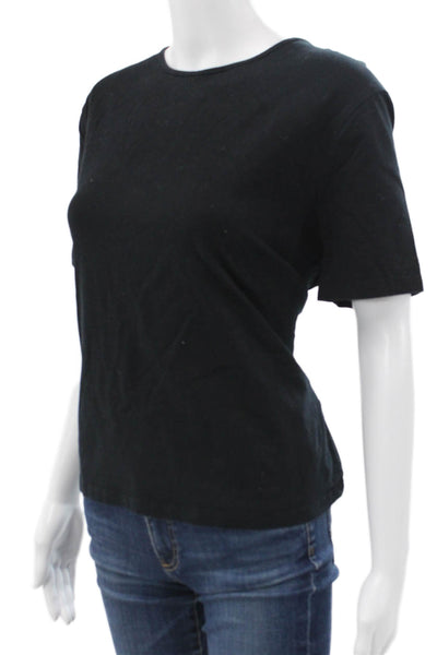St. John Sport By Marie Gray Womens Black Crew Neck T Shirt Size L