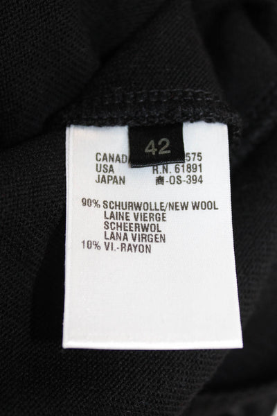 Escada Womens Wool Blend Mock Neck Sleeveless Vest Sweater Black Size 42