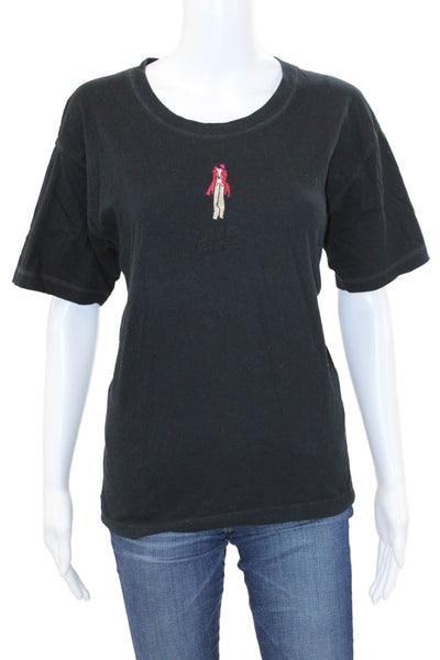 Sonia Rykiel Womens Basic Black Cotton Crew Neck Short Sleeve T-Shirt Size M