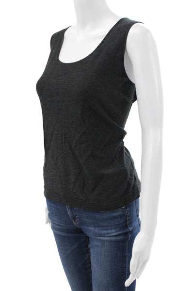 Lafayette 148 New York Womens Wool Scoop Neck Sleeveless Tank Gray Size L
