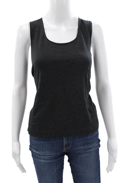 Lafayette 148 New York Womens Wool Scoop Neck Sleeveless Tank Gray Size L