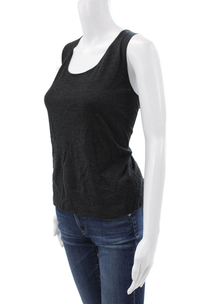 Lafayette 148 New York Womens Wool Scoop Neck Sleeveless Tank Gray Size L