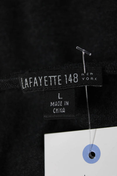 Lafayette 148 New York Womens Wool Scoop Neck Sleeveless Tank Gray Size L