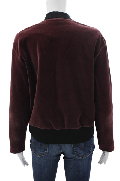 Sonia Rykiel Womens Polo Red Collared Cotton Blend Long Sleeve Size XL