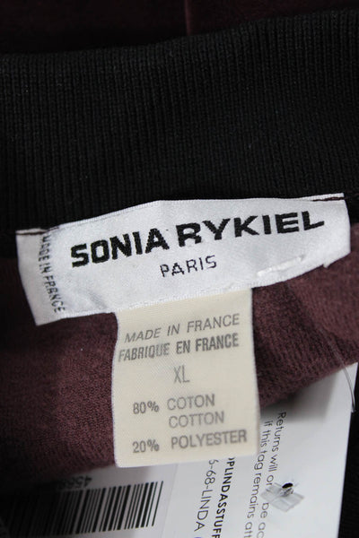 Sonia Rykiel Womens Polo Red Collared Cotton Blend Long Sleeve Size XL