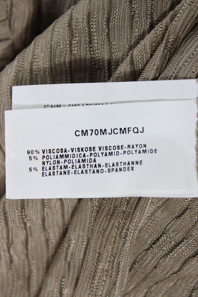 Armani Collezioni Women Striped Beige Viscose T-Shirt Short Sleeve Size 14