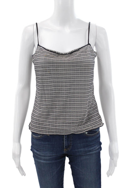 Armani Collezioni Women Black Striped Cowl Neck Rayon Camisole Size 10