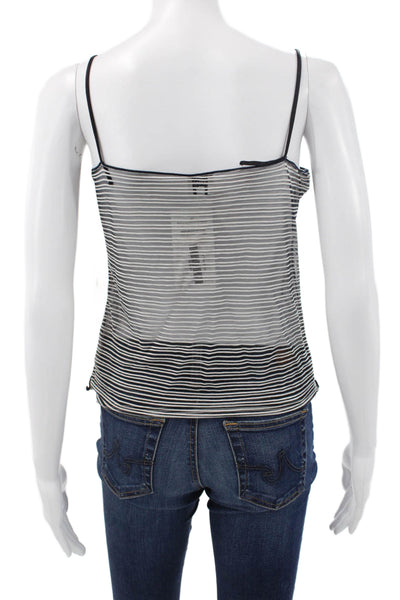 Armani Collezioni Women Black Striped Cowl Neck Rayon Camisole Size 10