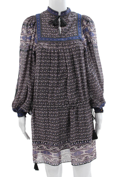 Ulla Johnson Womens Multicolor Geometric Shift Dress Long Sleeve Size 0