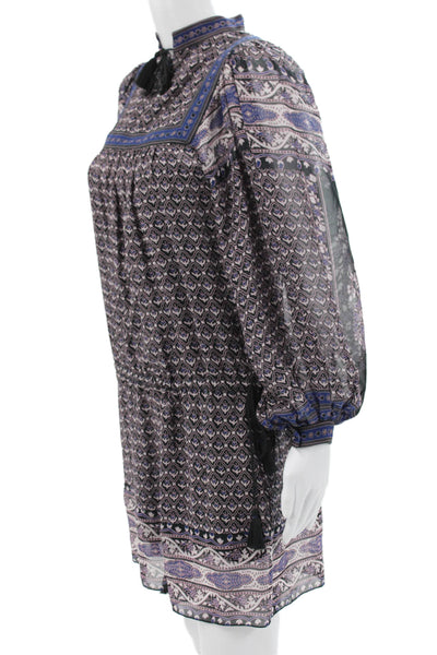 Ulla Johnson Womens Multicolor Geometric Shift Dress Long Sleeve Size 0