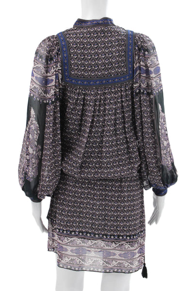 Ulla Johnson Womens Multicolor Geometric Shift Dress Long Sleeve Size 0