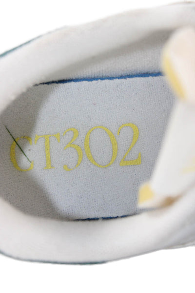 New Balance Womens Lace Up Logo Low Top Sneakers White Green Leather Size 5