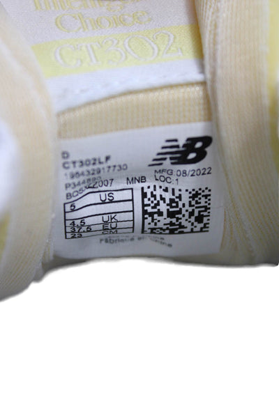 New Balance Womens Lace Up Logo Low Top Sneakers White Green Leather Size 5