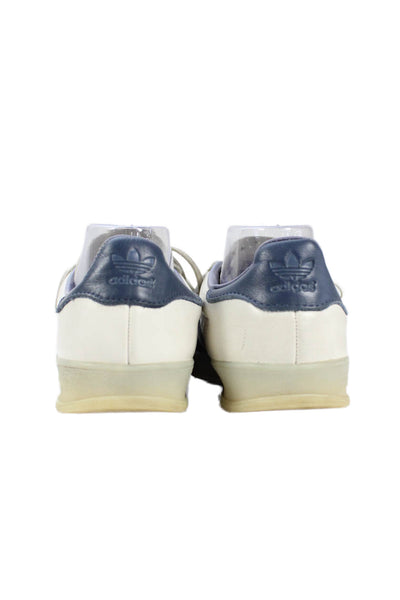 Adidas Womens Lace Up Suede Trim Low Top Gazelle Sneakers White Blue Size 5.5
