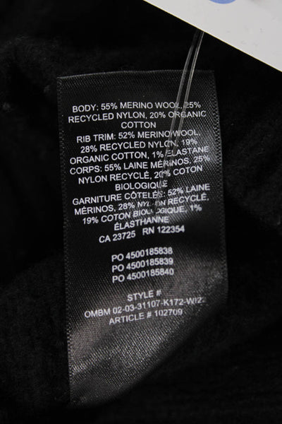 Sunday Best Women Cardigan Merino Wool Black V Neck Long Sleeve Size M