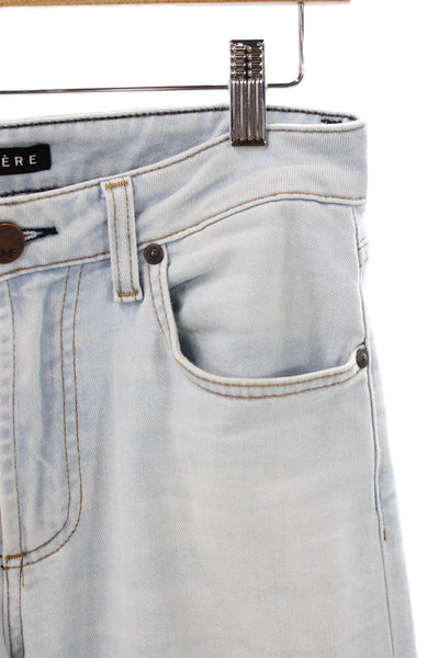 Monfrere Mens Straight Jeans Blue Cotton Button Fly Size 30