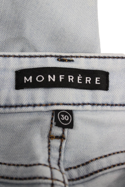 Monfrere Mens Straight Jeans Blue Cotton Button Fly Size 30
