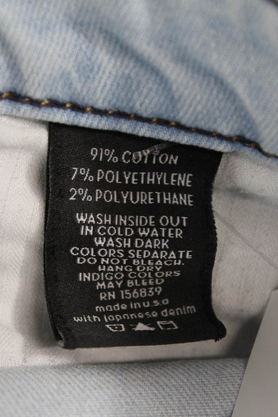 Monfrere Mens Straight Jeans Blue Cotton Button Fly Size 30