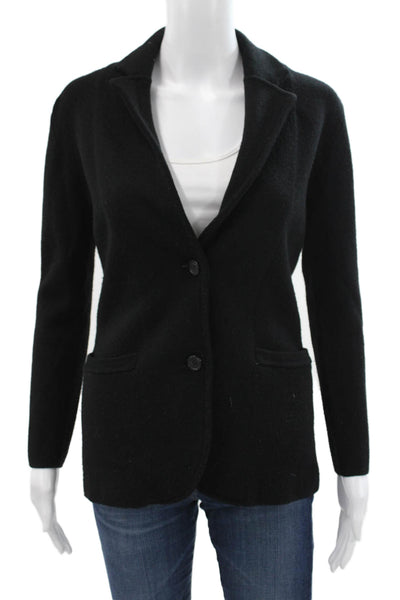 J Crew Women Black Merino Wool Basic Jacket Button Long Sleeve Size XS