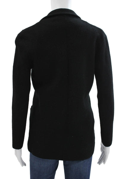 J Crew Women Black Merino Wool Basic Jacket Button Long Sleeve Size XS