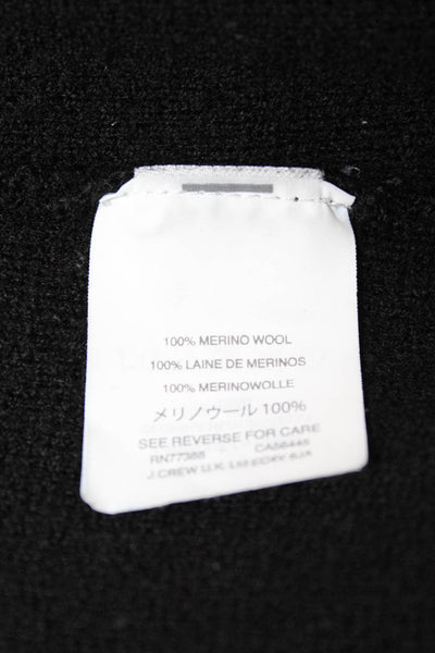 J Crew Women Black Merino Wool Basic Jacket Button Long Sleeve Size XS