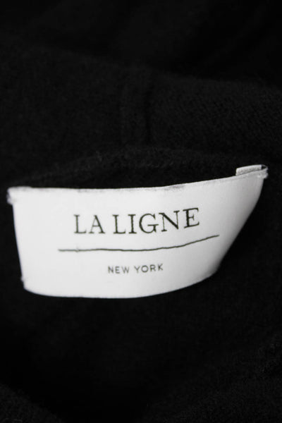 La Ligne Womens Pullover Sweater Black V Neck Wool Blend Long Sleeve Size S