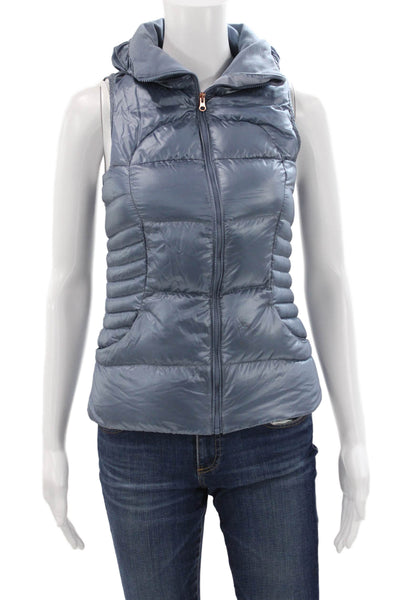 Lululemon Unisex Puffer Jacket Blue Down Zip Solid Activewear Size 4