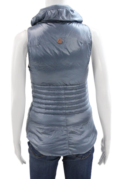 Lululemon Unisex Puffer Jacket Blue Down Zip Solid Activewear Size 4