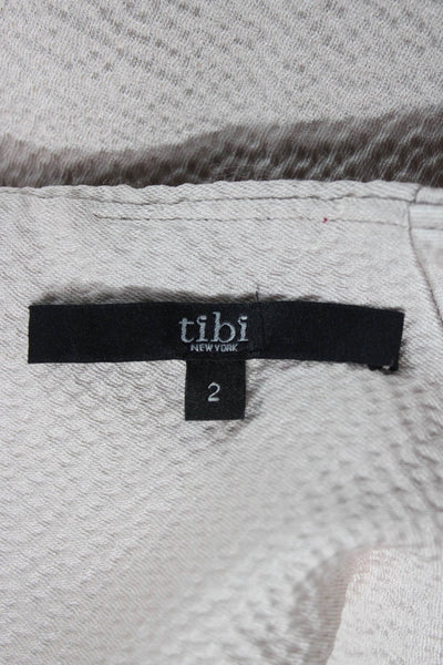 Tibi Women Basic Beige Sleeveless High Neck Polyester Blouse Size 2