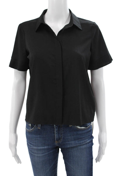 French Connection Women Basic Black Short Sleeve Blouse Size XS