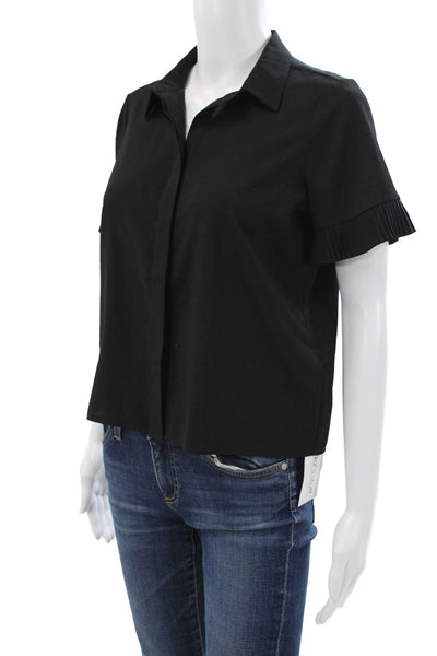 French Connection Women Basic Black Short Sleeve Blouse Size XS