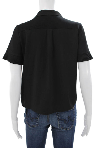 French Connection Women Basic Black Short Sleeve Blouse Size XS