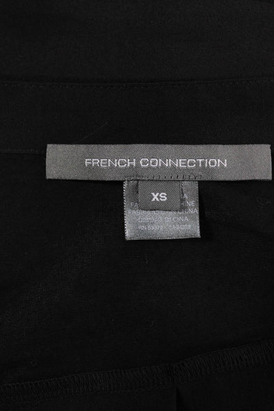 French Connection Women Basic Black Short Sleeve Blouse Size XS