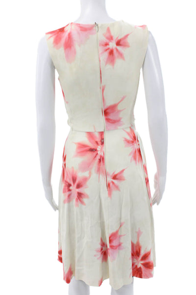 Sport Max Womens Fit & Flare Ivory Viscose Sleeveless Mid Calf Dress Size 2