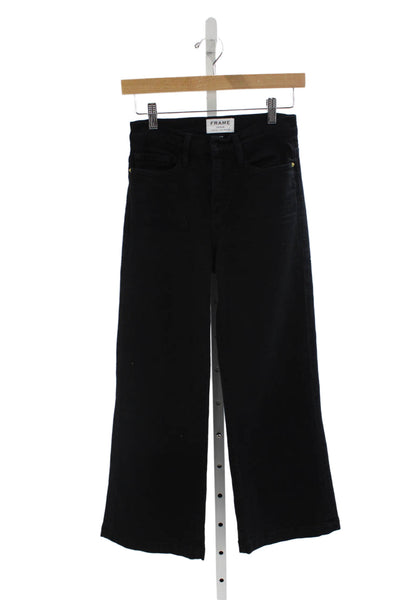 Frame Denim Womens Wide-Leg Black Jeans Size 25