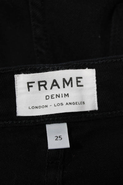 Frame Denim Womens Wide-Leg Black Jeans Size 25
