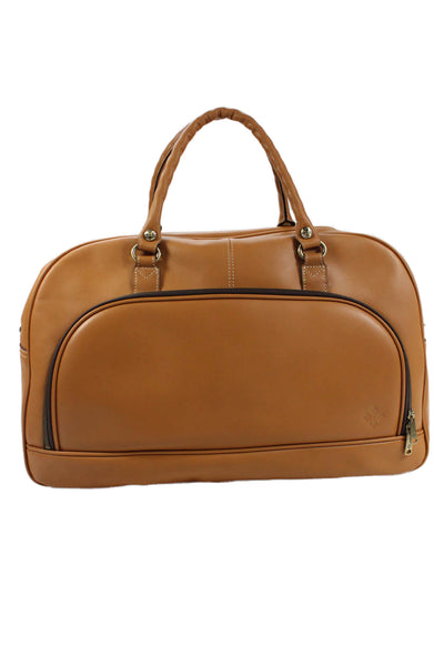 Patricia Nash Womens Leather Zipped Travel Duffel Handbag Brown