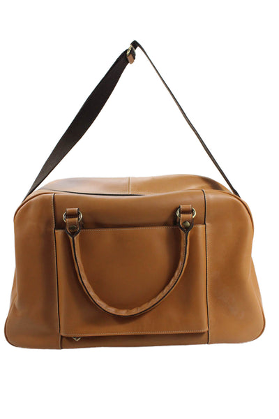 Patricia Nash Womens Leather Zipped Travel Duffel Handbag Brown