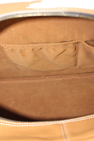 Patricia Nash Womens Leather Zipped Travel Duffel Handbag Brown