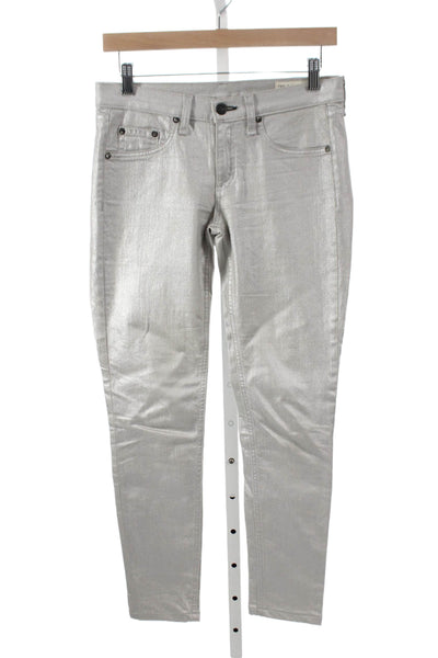 Rag & Bone Jean Womens Skinny Jeans Silver Mid Rise Cotton Size 26